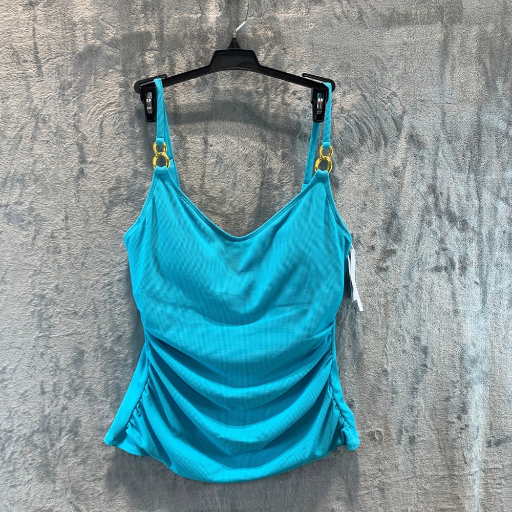 Bleu Rod Beattie Womens Lagunita Blue Ruched Tankini Swimsuit Top 12